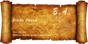 Bade Anna névjegykártya